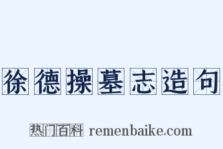 徐德操墓志造句是什么意思的图片